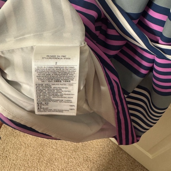 Banana Republic Multi-Stripe Pleated Fit-and-Flare Dress Square Neck Line Sz 2 - Picture 10 of 10